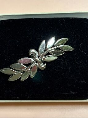 Monet Silver Leaf Branch Brooch - Women's Jewelry